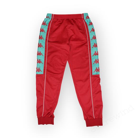 Large Kappa TrackPant 222 Banda 10 Alen Red Turquoise White Jogger - Picture 2 of 11